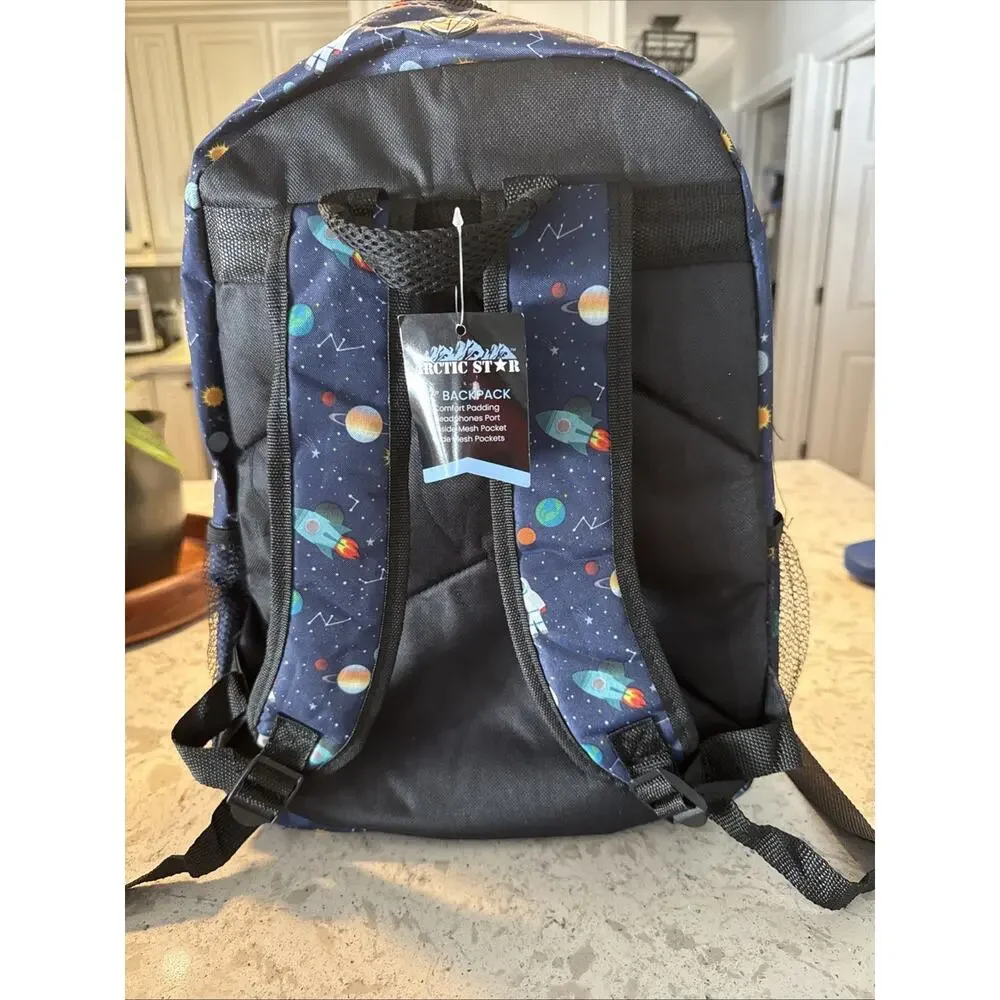 Planet Sun, Moon, And Stars Backpack Three Compartment Boys Or Girls
